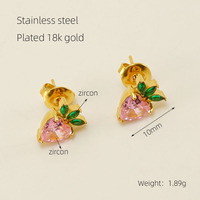 Klassieke fruitvormige damesoorbellen van luxe PVD verguld 18K goud, waterdicht, 316L roestvrij staal, modieuze sieraden voor vrouwen.