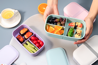 Boîtes alimentaires en plastique PP de qualité alimentaire, compatibles micro-ondes, boîte bento compartimentée, anti-fuite, boîte à lunch, logo personnalisé, fabrication OEM, vente en gros