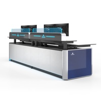 Console de contrôle de vidéosurveillance haut de gamme, bureau de salle de contrôle, mobilier, hauteur réglable, centre de commande de sécurité LED pour centre commercial, matériau métallique