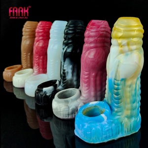 FAAK Dog Knot Penis Sleeve Extender Silicone <b>Dildo</b> Enlargement Fantasy Sex Toys for Men Delay Ejaculation Intimate Sex Shop - Product Image 1