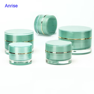 Frascos de Creme Cosmético de Acrílico Luxuosos de 10ml, 15ml, 20ml, 30ml, 50ml, Refil Vazio, Frascos Verdes para Creme - Product Image 1