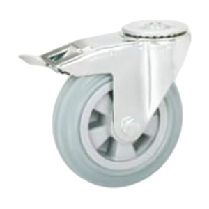 Roulettes en caoutchouc durables de qualité supérieure, nouvelle arrivée, roulettes industrielles avec roulement à billes, frein pivotant - Product Image 3