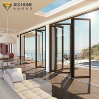 Portes pliantes en verre modernes sur mesure NFRC USA, cadre en aluminium à rupture de pont thermique pour villa, restaurant, café, patio extérieur
