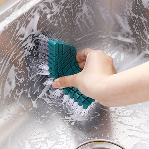 Bendable <b>Plastic</b> Cleaning Brush for Household Kitchen Bathroom <b>Tile</b> Floor-Flexible Fruit & Vegetable Scrubber - Product Image 1