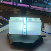 Lámpara Magnética Levitante Moderna Wolongmountain3D, Luz LED Táctil Flotante de 360°, Decoración para el Hogar, Luz Nocturna RGB