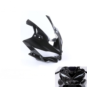 ZHONGHONG 3K Carénage avant en fibre de carbone sèche, cache-phare noir brillant/mat, léger et aérodynamique pour Kawasaki Ninja ZX-25R - Product Image 1