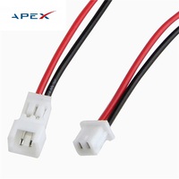 1 Kabel JST 2-pin 25mm dengan Konduktor Tembaga Berlapis Timah Berisolasi PVC 100mm untuk Aplikasi Elektronik
