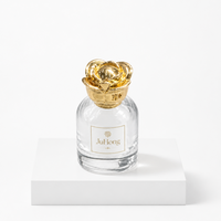 Capsules en Zamac en forme de rose, personnalisables et colorées, pour flacons de parfum avec logo sur mesure, FEA 15