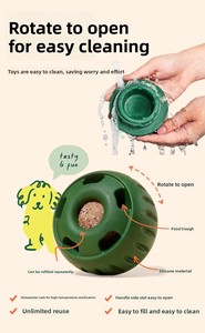 Nouvelle Tendance Jouet à Mâcher pour Chien en Silicone Forme de Boule Unique Nettoyage des Dents Distributeur Lent Remplissable Bleu - Product Image 2