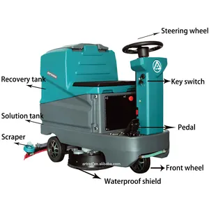 Scrubber Cleaning Machine AR-X7 Factory Floor Scrubber Supplier Ride On Floor Scrubber