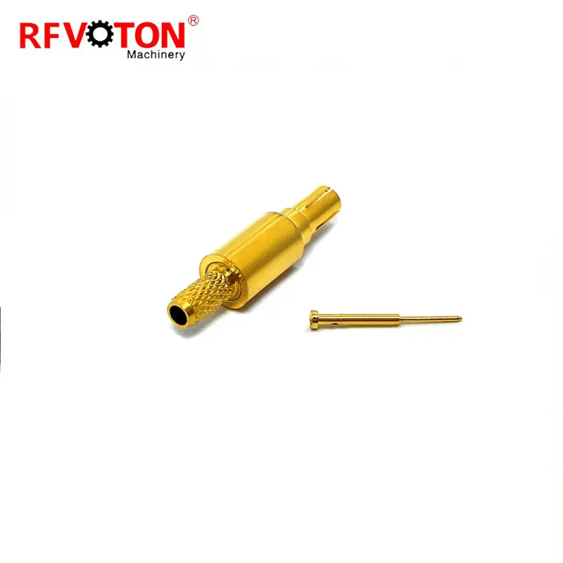 Conector de cable de engarce recto CRC9, chapado en oro, con tubo pin, adaptador rf, rg316