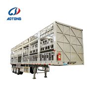 Semi-remorque à plateau surélevé électrique pour bétail, 3 ou 4 essieux, 20-60 tonnes, à clôture haute, prix usine, personnalisable