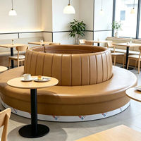 Canapé de restaurant circulaire personnalisé, mobilier de restaurant moderne et élégant, banquette en cuir pour café et restaurant