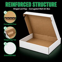 Boîte en carton ondulé avec couvercle à charnière gaufré, fermeture à rabat, recyclable, logo personnalisé, emballage pour la décoration de la maison
