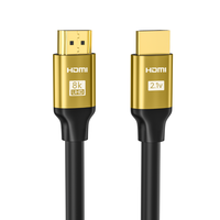 Câble HDMI HD mâle à mâle 8K 60hzhdmi câble or PVC moniteur OPP sac Stock HDTV moniteur Pc ordinateur nu cuivre tresse 50 pièces YL-H030