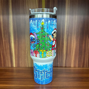 Gobelet isotherme en acier inoxydable de haute qualité pour enfants, personnalisé avec dessin animé, 40 oz, avec poignée et paille, écologique, maintien thermique 12-24 heures - Product Image 3