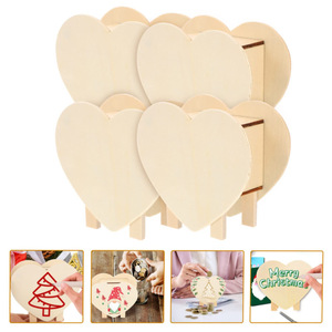 Hucha de madera en forma de corazón en blanco - Tarro de almacenamiento de madera en forma de corazón para pintar y decorar con arcilla ligera, DIY hecho a mano para niños - Product Image 5
