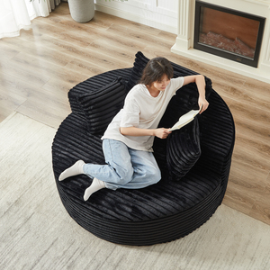 Canapé-lit confortable et pliable, compressé sous vide, circulaire, une place, large, avec dossier vertical, pour appartement contemporain - Product Image 1
