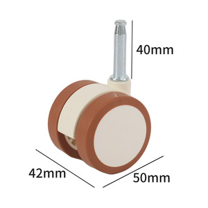 2 Inch Caster Wheels Set of 4, Heavy Duty Casters with Dual <b>Lock</b> Brake, No Noise PU Swivel Plate Wheels for Furniture, Workbench - Product Image 5