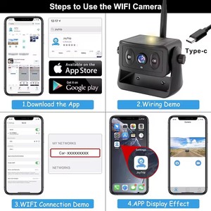 Caméra de recul solaire sans fil, caméra de recul magnétique WiFi, mode veille à distance pour remorque de voyage à col de cygne pour chevaux, camping-car - Product Image 6