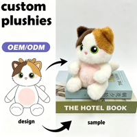 Ensemble de jouets en peluche miniatures personnalisés : chat noir, chat calico, chat siamois, chaton, animaux en peluche, poupées en coton PP brodé, anti-stress