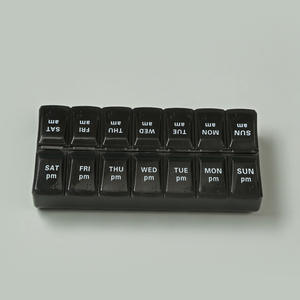 Boîte de rangement pour pilules hebdomadaire de style bohème, très vendue, boîte à pilules en plastique flexible, conteneur pour comprimés de médicaments - Product Image 4