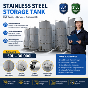 <span class=keywords><strong>Réservoir</strong></span> de stockage horizontal en acier inoxydable, prix usine, 1000L, 2000L, 3000L, 5000L, 10000L, 15000L, 20000L, 30000L - Product Image 6