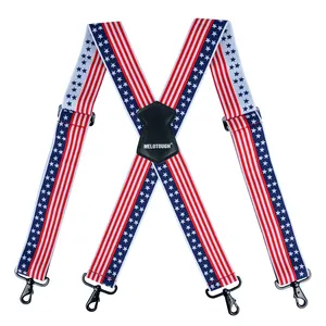 2023定制标志低最小起订量重型2英寸男士实用吊带可调X带挂钩背带