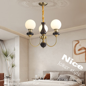 Magic Bean American Retro Style Ceiling <b>Light</b> French Vintage Living Room <b>Dining</b> Room Fixture in Walnut Wood Color for Bedroom - Product Image 5