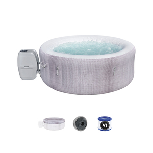 Pour <span class=keywords><strong>Bestway</strong></span> 60003 gris PVC Portable pliable hydrothérapie <span class=keywords><strong>Spa</strong></span> 2 personnes chauffage rapide bain à remous <span class=keywords><strong>accessoires</strong></span> gonflables extérieurs - Product Image 1