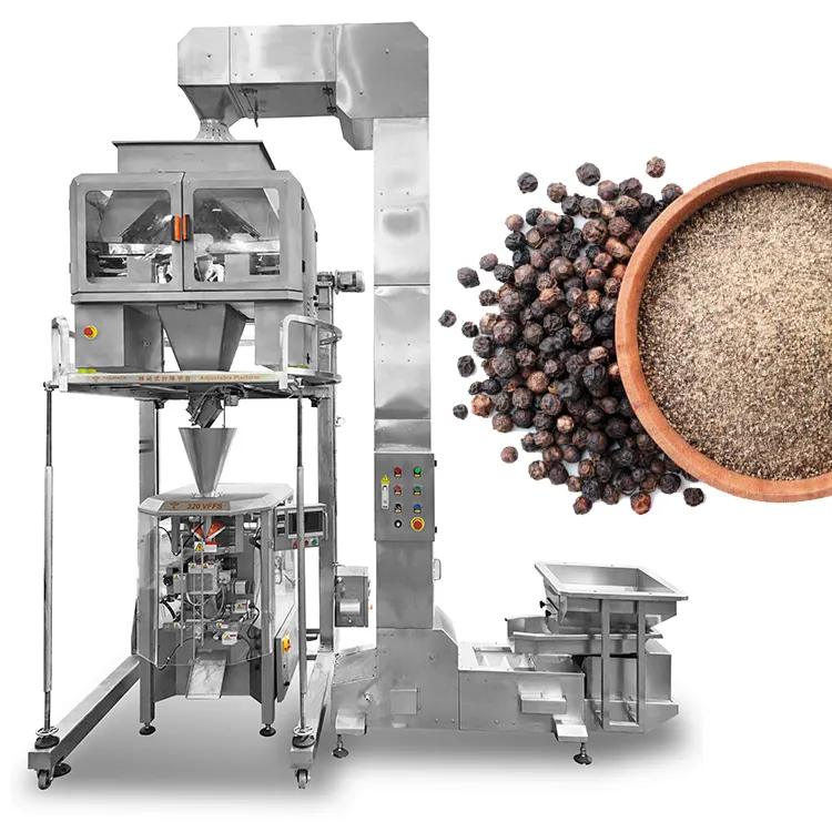 Automatic Black Pepper Filling Machine Granular Powder Linear Weigher Double Filling Vffs Packaging Machine