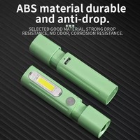 Senter LED Mini dapat diisi ulang, senter saku pengisian daya USB dengan badan ABS hadiah untuk anak-anak, senter ukuran kecil terang