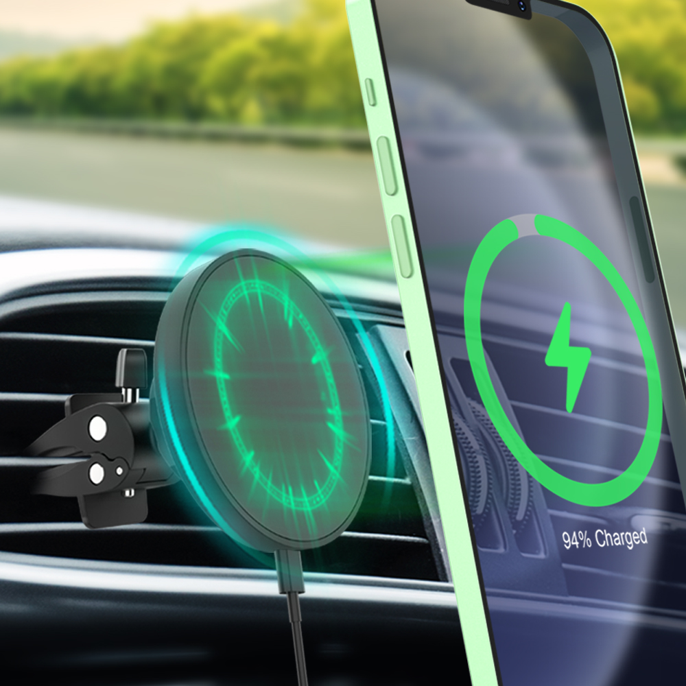 Трендовые товары, Новые поступления, сильный магнитный автомобильный держатель для телефона с креплением на вентиляционное отверстие, подставка для быстрой беспроводной зарядки, встроенный N52