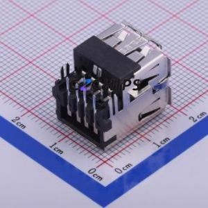 UB11123-8Z4-7F USB Connector Bent Lead Through Hole Connector Type-A USB 2.0 Female Right Angle Insert - Product Image 2