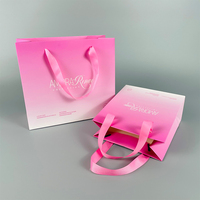 Sacs en papier de shopping de différentes tailles, faits à la main, couleur dégradée rose, avec ruban pour cosmétiques PARFUM