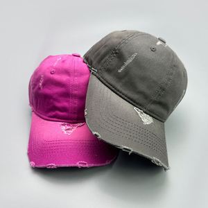Gorra de Béisbol Personalizada de 6 Paneles, Estilo Americano Retro, Color Degradado, Desgastada, Unisex, para las Cuatro Estaciones, con Visera para el Sol - Product Image 2