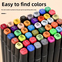 Lot de 24 marqueurs double pointe encre alcool permanente, fournitures artistiques, ensembles de peinture pour enfants
