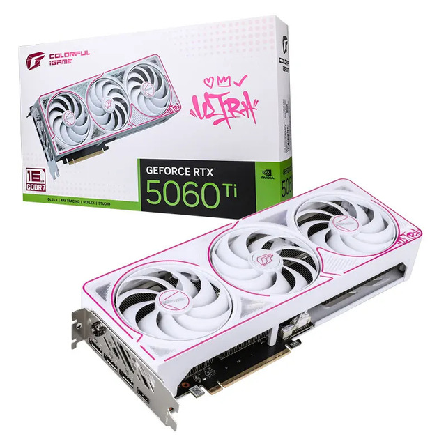 GeForce RTX 5060 Ti Ultra White OC 16GB DLSS4 Sports Gaming Computer Graphics Card