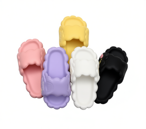 Pantuflas de exterior para mujer, punta abierta, suela de EVA, antideslizantes, para todas las estaciones, rosa, morado, blanco, negro, talla 36, 37, 38, 39, 40, 41 - Product Image 1