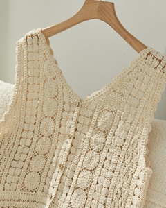 Nouvelle Collection <span class=keywords><strong>Été</strong></span> 2026 – <span class=keywords><strong>Gilet</strong></span> Bohème en <span class=keywords><strong>Crochet</strong></span> pour Femme, Broderie Creuse, Veste Sans Manches OEM ODM - Product Image 4
