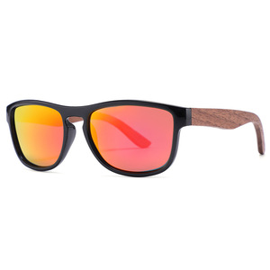 Lunettes de soleil classiques à monture carrée en bois de bambou pour hommes, protection UV400, monture noire en PC, verres TAC, mode extérieure, voyage, conduite - Product Image 4