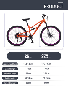 Full Suspension Mountain Bike 26/27.5 Inch, 8-Speed Mountain Bicycle <strong>MTB</strong> Bike for Teenagers Adult Men Women Trail <strong>Commuter</strong> - Product Image 6