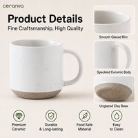 Tasses à café en céramique personnalisées avec logo, fond non émaillé, en porcelaine, parfaites pour la maison et les cadeaux d'affaires