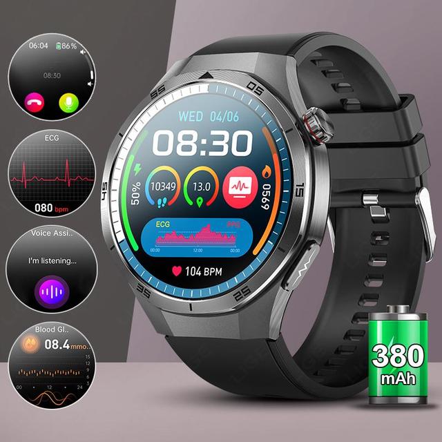 Lige BWET456 ET456 Reloj Montre ECG Monitoring 380mAh Large Battery NFC Smart Watch Touch Screen Intelligente Heart Rate Watches