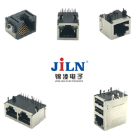 Conector de Red Ethernet RJ45 Lan Wifi, Conector Rj 45 con Luz Led, Conector de Internet Negro, Cable de Conexión Macho Rj9 Hembra