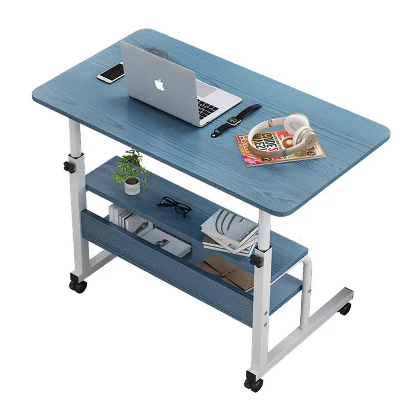 Station de travail ergonomique portable pour ordinateur fixe et portable, hauteur réglable, support de roulement, pour lit, bureau, utilitaire, à roulettes