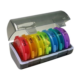 Organizador de Pastillas Semanal Compacto para Viaje, Caja de Medicamentos Colorida para una Semana, Venta al Por Mayor - Product Image 3