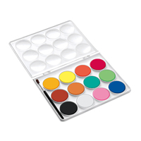 Simbalion - Paletas de Gouache Opacas de Alta Calidad de 12 Colores, Estuche de Plástico con Papel para Mezclar, Suministros de Arte Profesionales y para Estudiantes, Seguros
