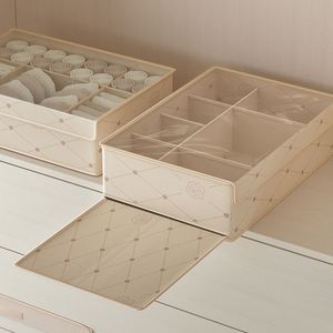 Fabric Clothing Storage <b>Box</b> Underwear Bra Organizer Compartment Transparent Socks Underpants Storage Organization <b>Wardrobe</b> - Product Image 4