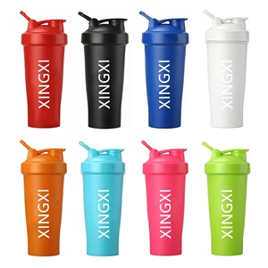 בקבוקי שייקר חלבון ניידים 20oz עם לוגו מותאם אישית לחדר כושר, ריצה, ספורט וכושר, לערבוב אבקת חלבון ומים - Product Image 2